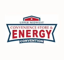 Upper Midwest Convenience Store & Energy Convention logo with red and blue text on a white background.