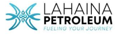 Lahaina Petroleum logo with abstract blue symbol and slogan "Fueling Your Journey.